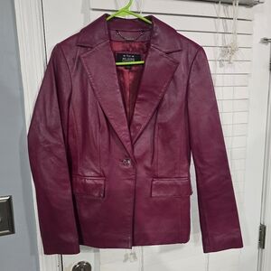 Wilson Leather Jacket Woman Small Red/Burgundy Pelle Studio Italian Leather Soft